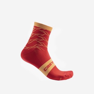 Calcetines Castelli CLIMBER'S 3.0 12 CM Mujer Naranjas | XOHLCVI-39