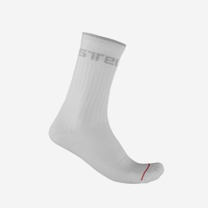 Calcetines Castelli DISTANZA 20 Hombre Blancas | PQNOXRZ-74