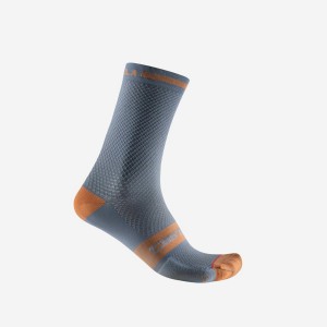 Calcetines Castelli SUPERLEGGERA T 18 Hombre Gris Claro Azules Marrones | ZTMRJXU-10