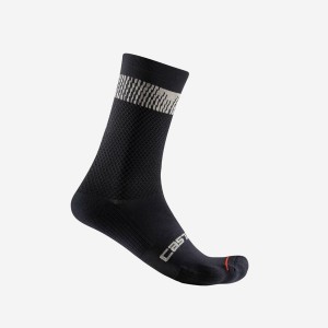 Calcetines Castelli UNLIMITED 18 Hombre Negras Plateadas | AYWXQKT-49