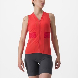 Camiseta Castelli ANIMA 4 SLEEVELESS Mujer Naranjas | FYITJNQ-78