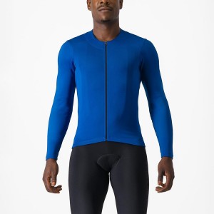 Camiseta Castelli FLY LS Hombre Azules | JNWMKQX-46