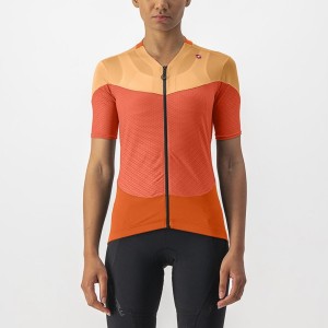 Camiseta Castelli GRADIENT COLOR BLOCK Mujer Rojas Oscuro Naranjas Naranjas | DVQJFTU-49