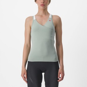 Camiseta Castelli SOLARIS TOP Mujer Verde Blancas | QLHPGEC-57