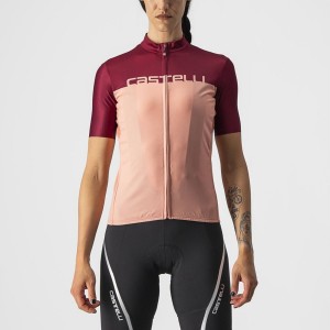 Camiseta Castelli VELOCISSIMA Mujer Rosas Burdeos | GFDUEMJ-05