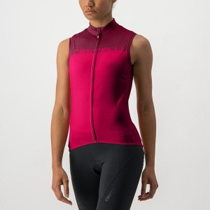 Camiseta Castelli VELOCISSIMA SLEEVELESS Mujer Rojas Burdeos | TNSRZMA-42