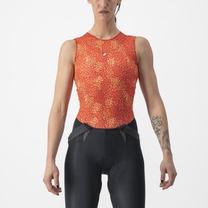 Capa Base Castelli PRO MESH 4 W SLEEVELESS Mujer Naranjas | DORQGBP-73