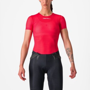 Capa Base Castelli PRO MESH W SHORT SLEEVE Mujer Rojas | WZAQNPR-83