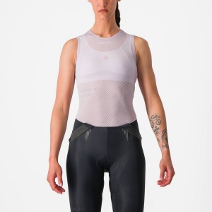 Capa Base Castelli PRO MESH W SLEEVELESS Mujer Moradas Blancas | FHQDCSL-52