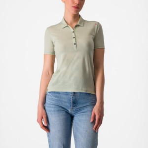 Casual Castelli MERINO W POLO Mujer Verde | PLYUZNT-48