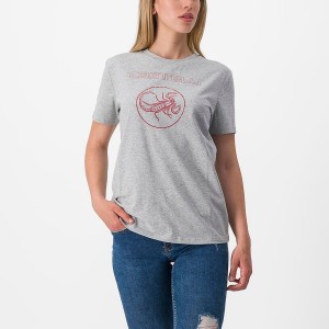 Casual Castelli PEDALARE TEE Mujer Kaki Gris | LQFMTCH-12