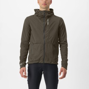 Chaquetas Castelli TRAIL HOODIE Hombre Verde | ZFCRJMP-27