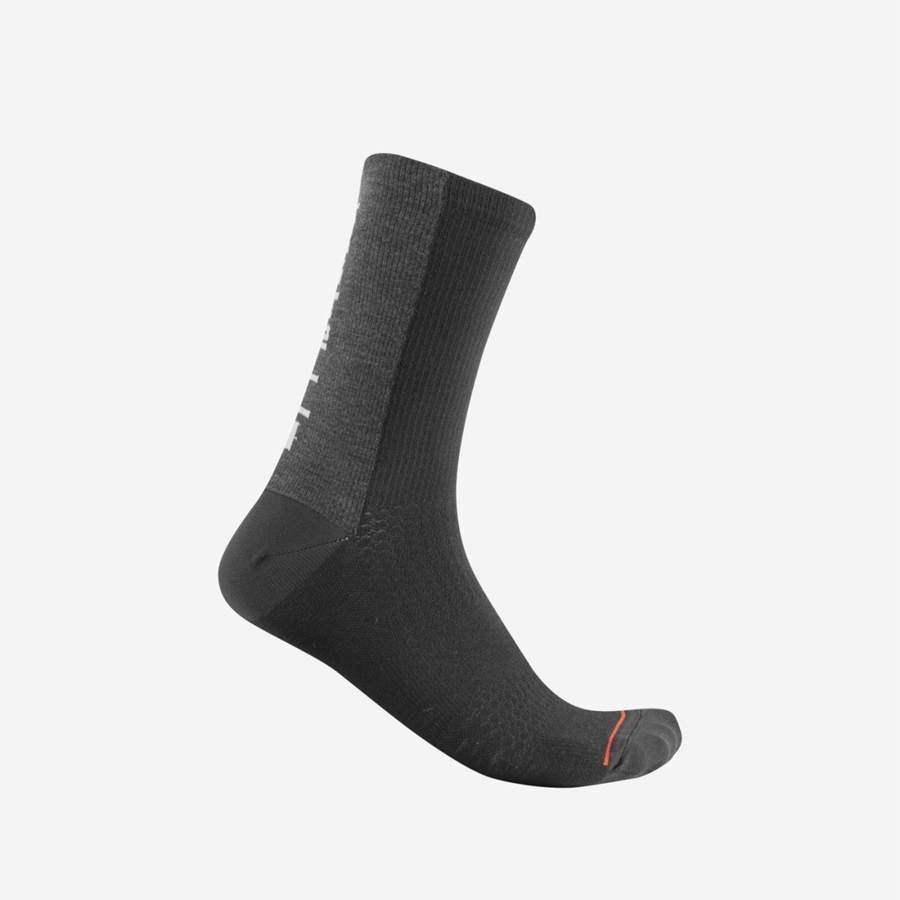 Calcetines Castelli BANDITO WOOL 18 Hombre Negras | DLQNMAW-02