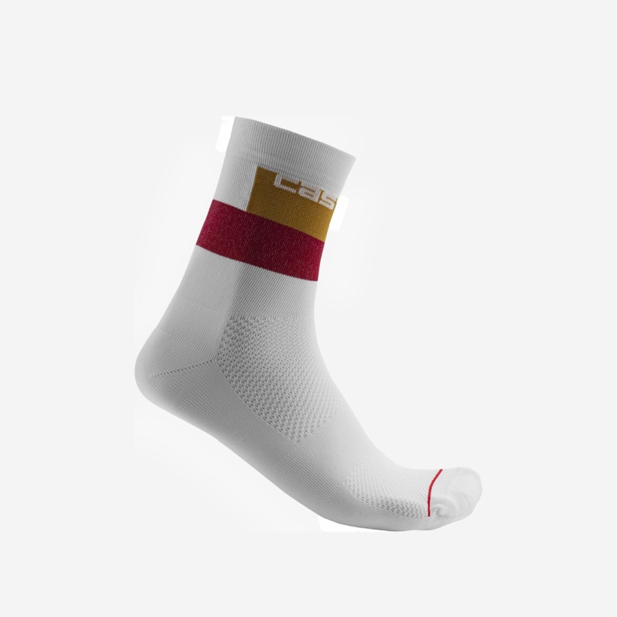 Calcetines Castelli BLOCCO 15 Hombre Blancas | JVMKQBA-09