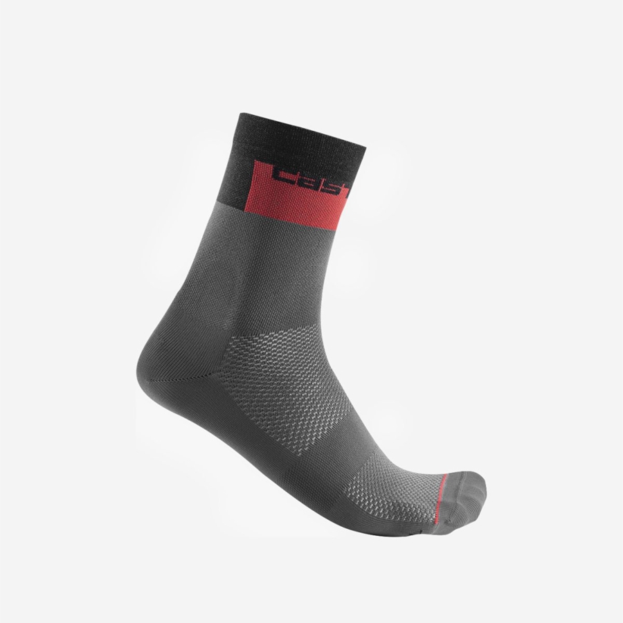 Calcetines Castelli BLOCCO 15 Hombre Gris Oscuro | QWZDKHU-03