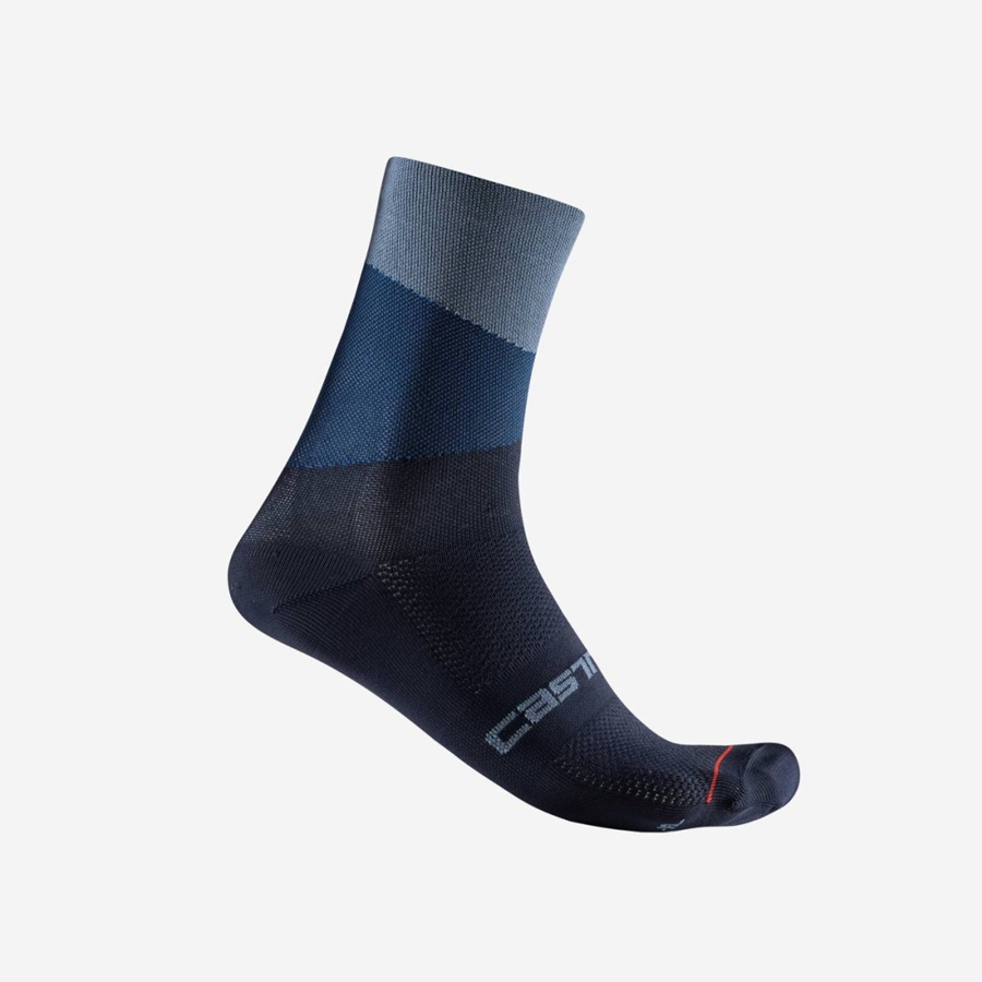 Calcetines Castelli ORIZZONTE 15 Hombre Gris Claro Azules Azules | AVFSKEH-32