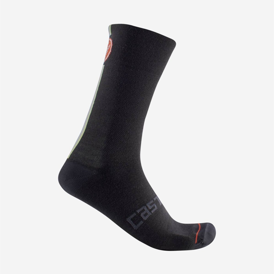 Calcetines Castelli RACING STRIPE 18 Hombre Negras | MRDBPSF-29