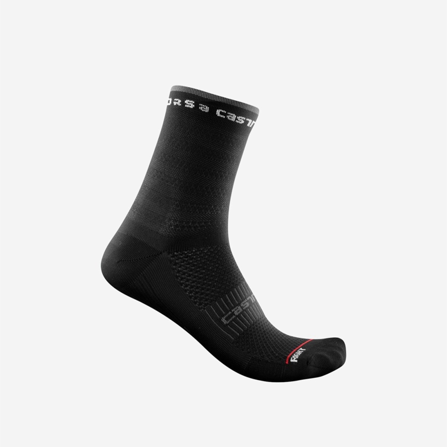 Calcetines Castelli ROSSO CORSA W 11 Mujer Negras | ZXIUMLJ-58