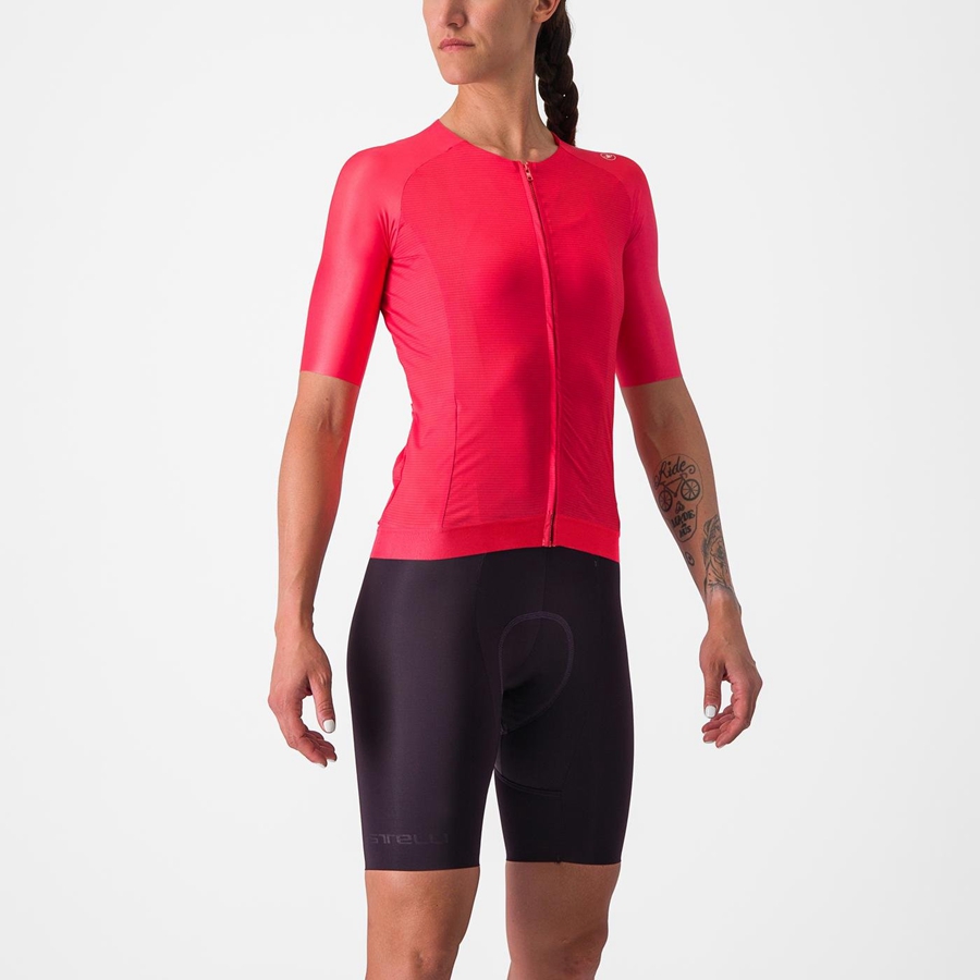 Camiseta Castelli AERO PRO 7.0 W Mujer Rojas | RXHKWBS-53