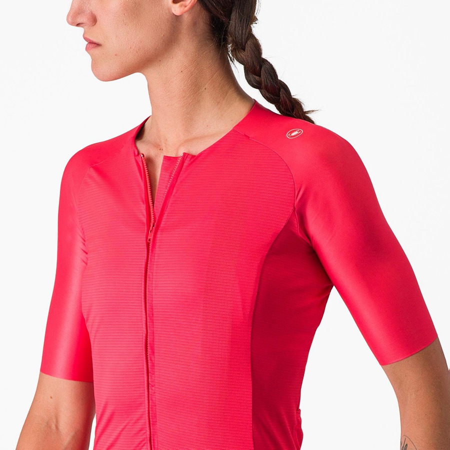 Camiseta Castelli AERO PRO 7.0 W Mujer Rojas | RXHKWBS-53