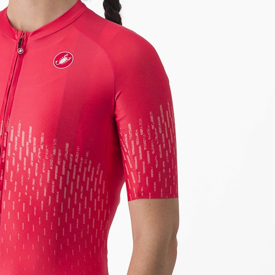 Camiseta Castelli AERO PRO W Mujer Rojas | QHKUWXG-52