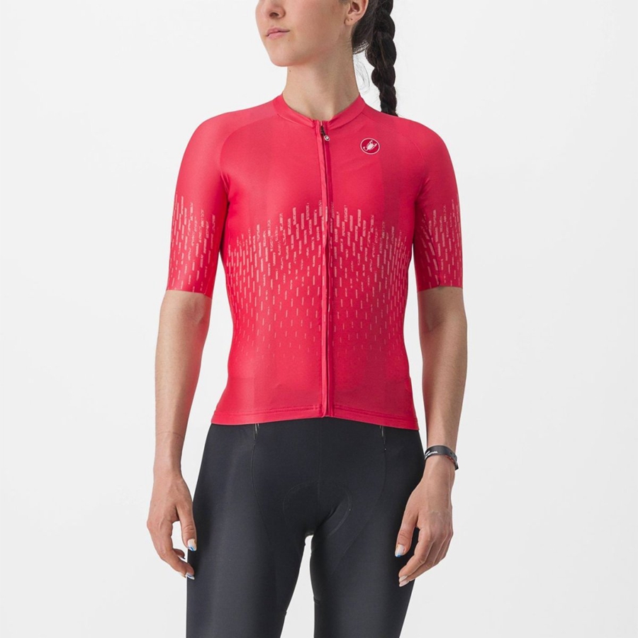 Camiseta Castelli AERO PRO W Mujer Rojas | QHKUWXG-52