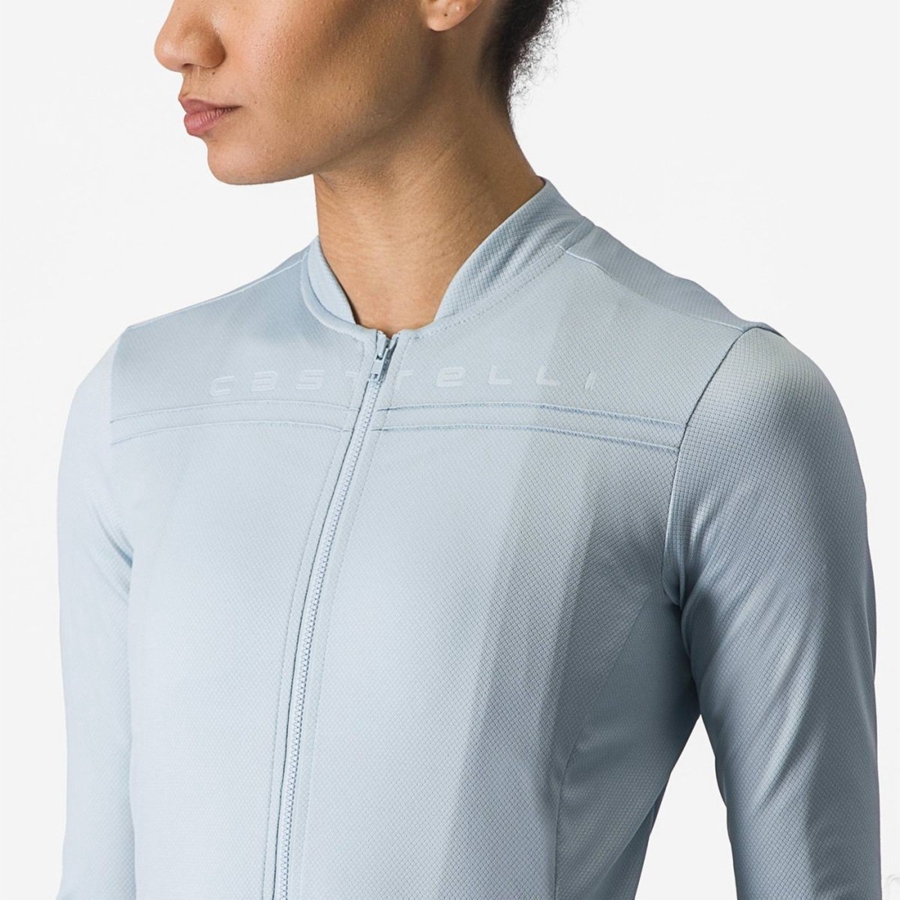 Camiseta Castelli ANIMA 4 LONG SLEEVE Mujer Azules | MLKQFEX-67