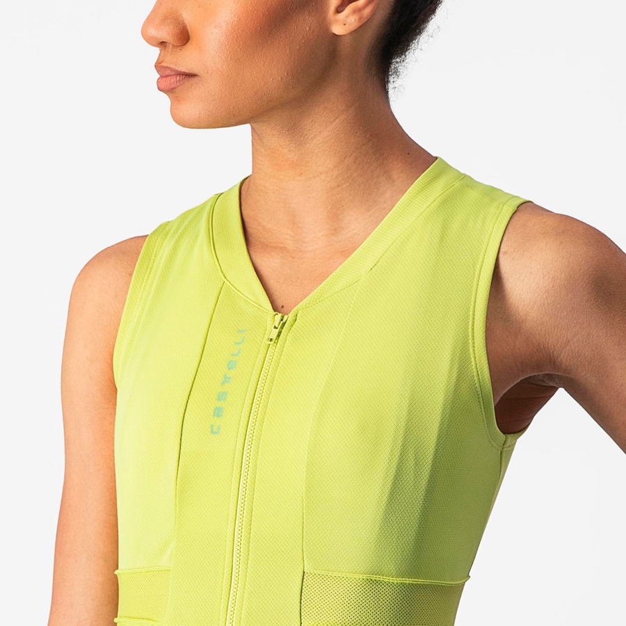 Camiseta Castelli ANIMA 4 SLEEVELESS Mujer Verde Claro | OJZGRTF-17