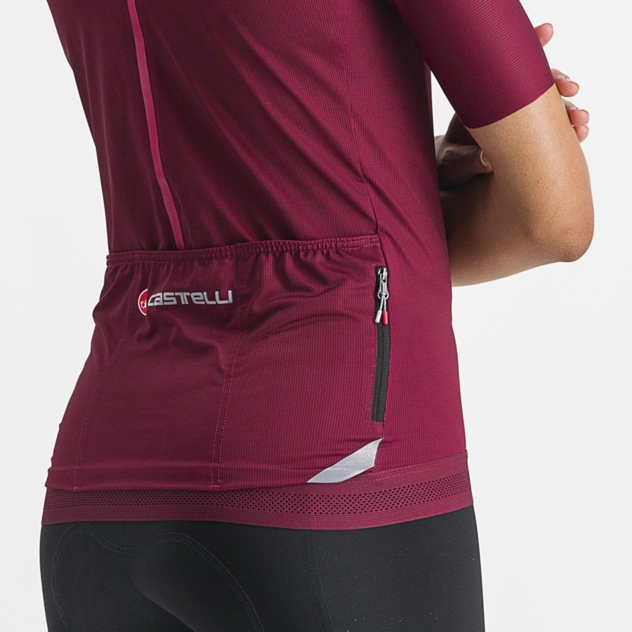 Camiseta Castelli ENDURANCE W Mujer Burdeos | VWFKLGT-85