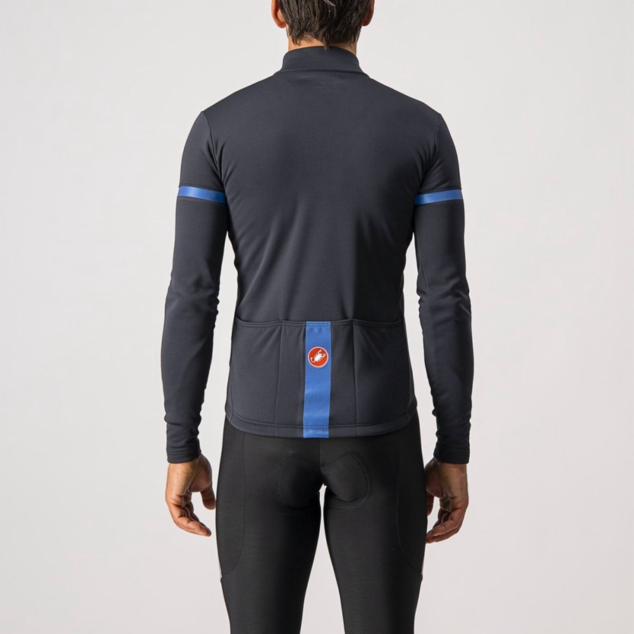 Camiseta Castelli FONDO 2 FZ Hombre Negras Azules | UKMIWLF-72