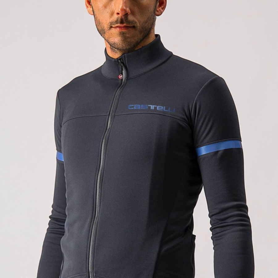 Camiseta Castelli FONDO 2 FZ Hombre Negras Azules | UKMIWLF-72