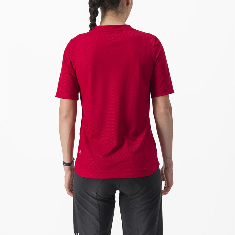 Camiseta Castelli TRAIL TECH 2 W TEE Mujer Rojas Oscuro | KXSWBAO-31