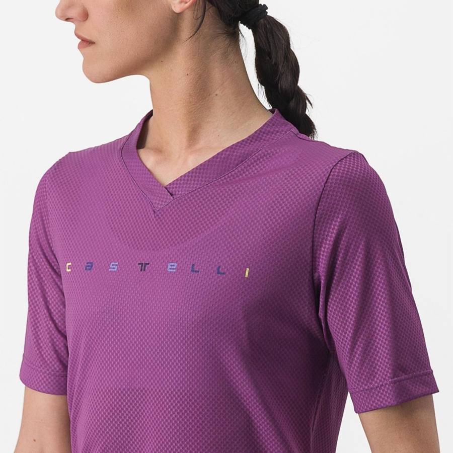 Camiseta Castelli TRAIL TECH 2 W TEE Mujer Moradas | FXSBDLJ-10