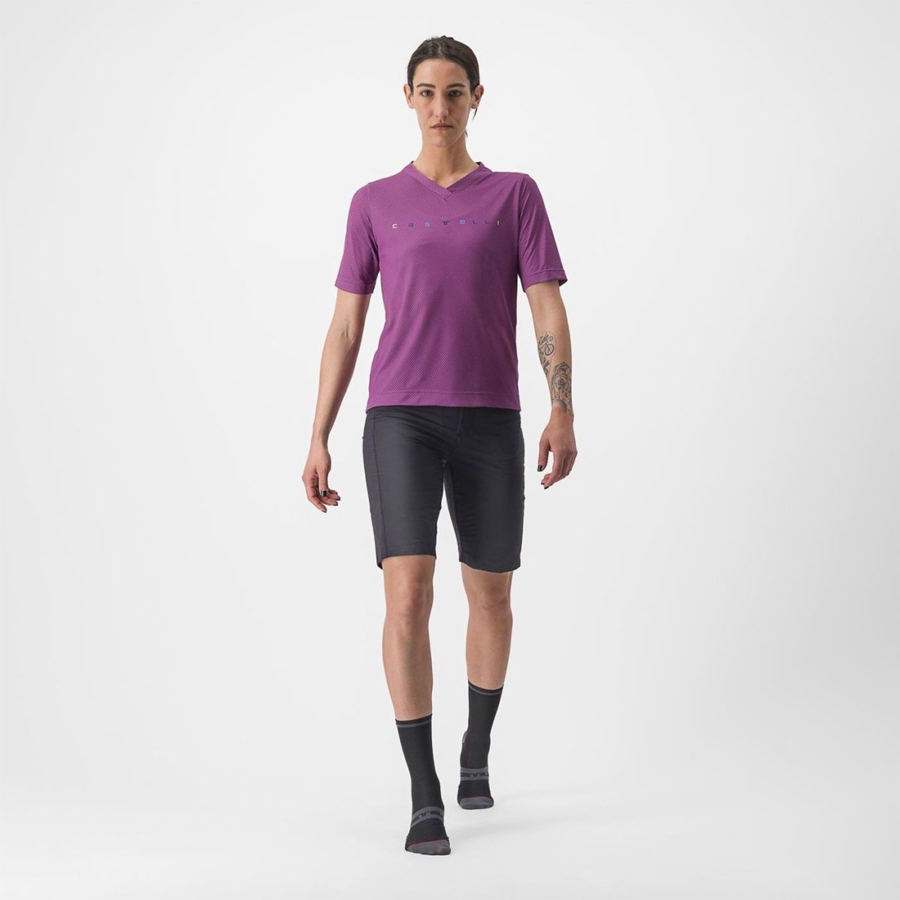 Camiseta Castelli TRAIL TECH 2 W TEE Mujer Moradas | FXSBDLJ-10