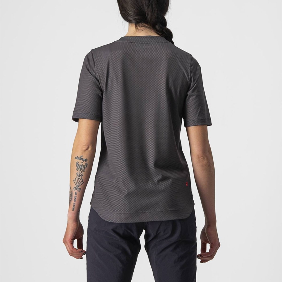 Camiseta Castelli TRAIL TECH W TEE Mujer Gris Oscuro | MIWOPZE-09