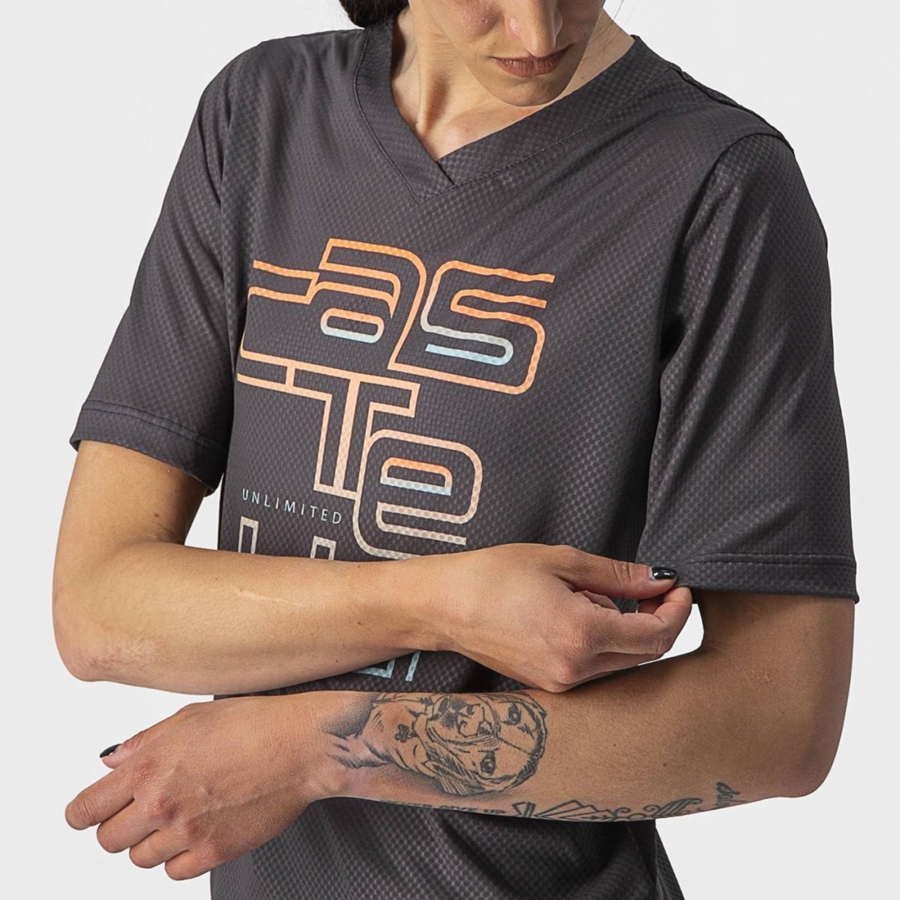 Camiseta Castelli TRAIL TECH W TEE Mujer Gris Oscuro | MIWOPZE-09