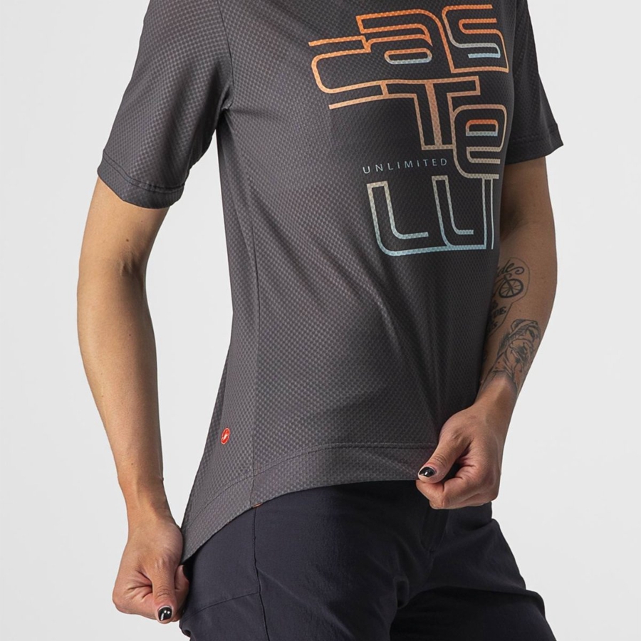 Camiseta Castelli TRAIL TECH W TEE Mujer Gris Oscuro | MIWOPZE-09