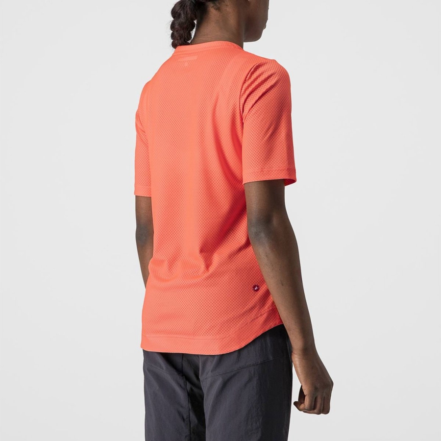 Camiseta Castelli TRAIL TECH W TEE Mujer Coral | JRBZXWT-08