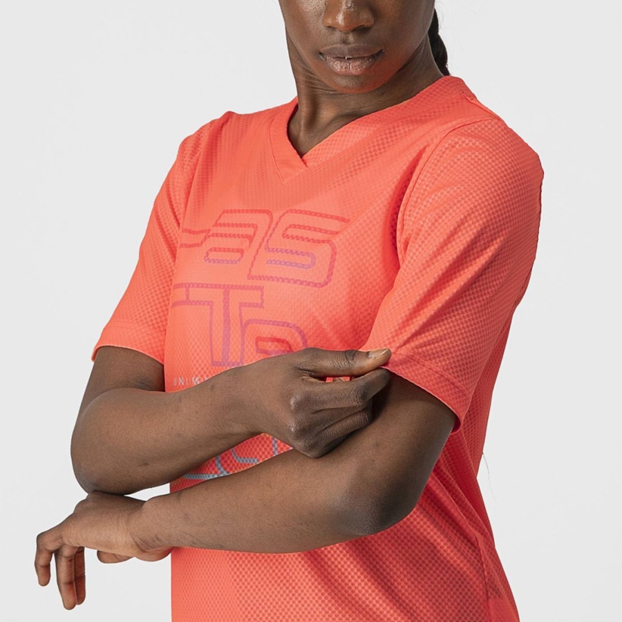 Camiseta Castelli TRAIL TECH W TEE Mujer Coral | JRBZXWT-08