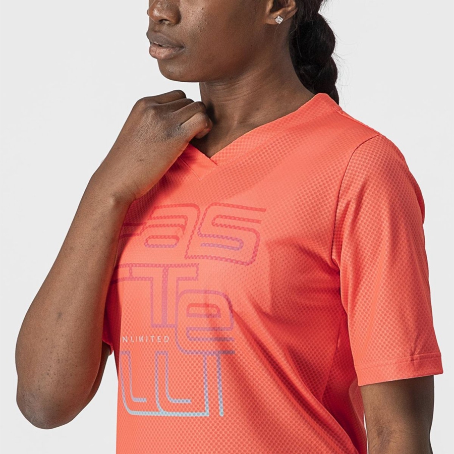 Camiseta Castelli TRAIL TECH W TEE Mujer Coral | JRBZXWT-08