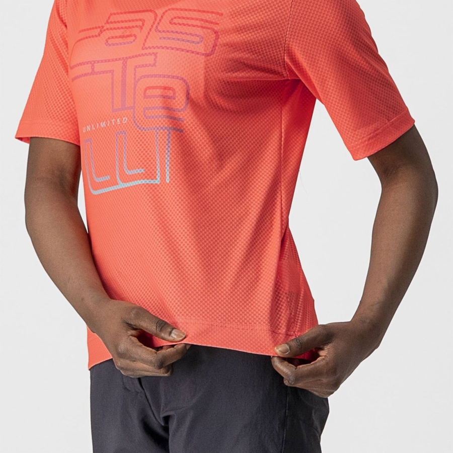 Camiseta Castelli TRAIL TECH W TEE Mujer Coral | JRBZXWT-08