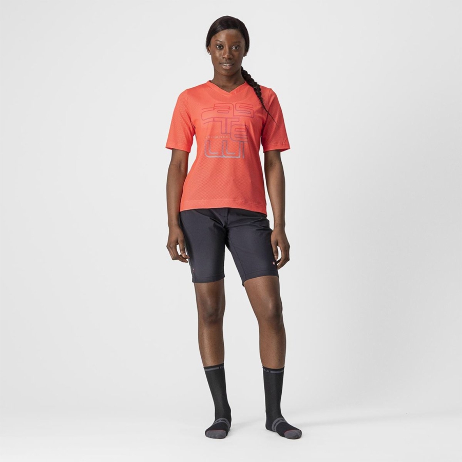 Camiseta Castelli TRAIL TECH W TEE Mujer Coral | JRBZXWT-08