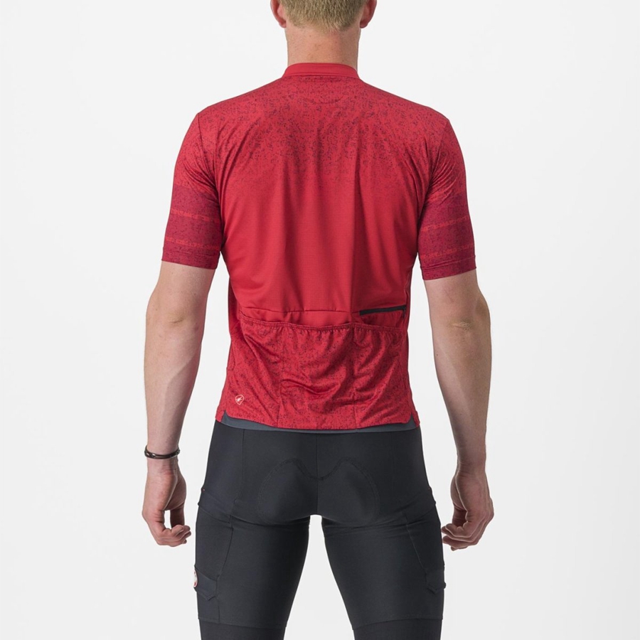 Camiseta Castelli UNLIMITED TERRA Hombre Rojas Oscuro | NWKFSTC-04