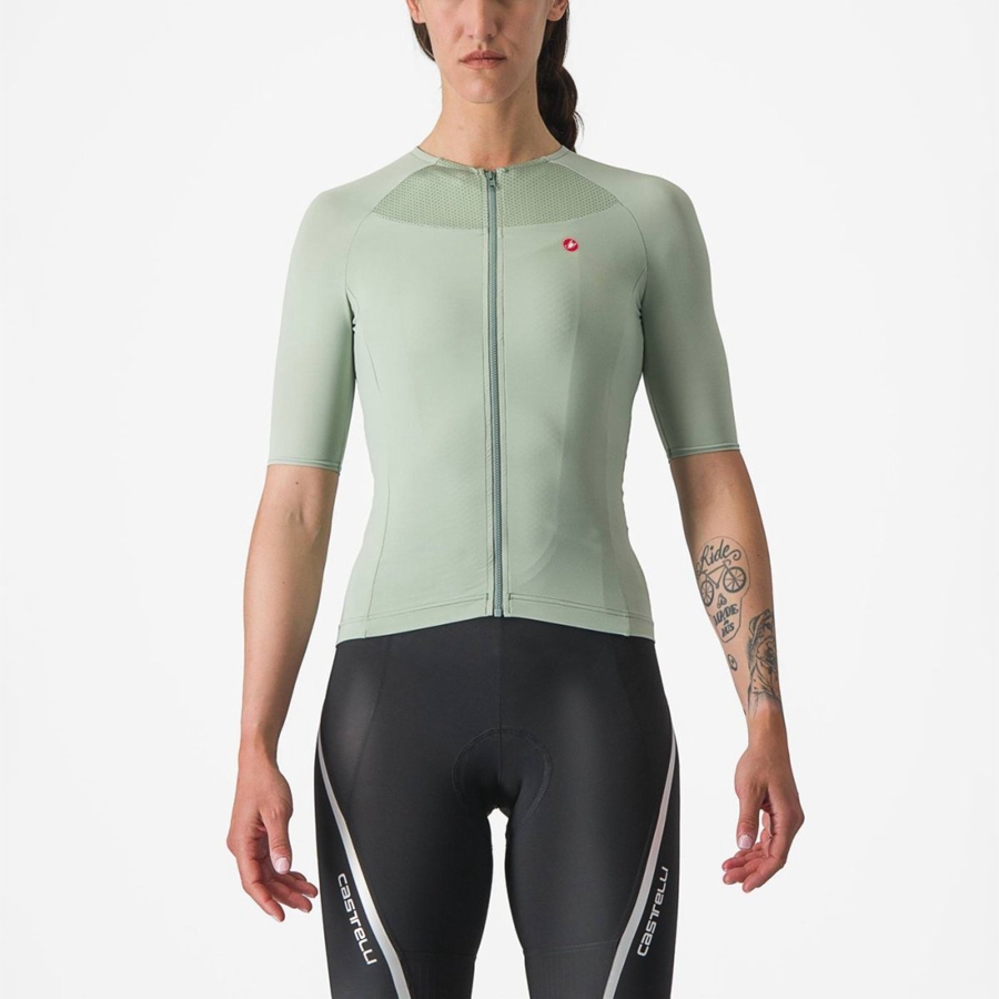 Camiseta Castelli VELOCISSIMA 2 Mujer Verde Azules | VJKMYBR-12