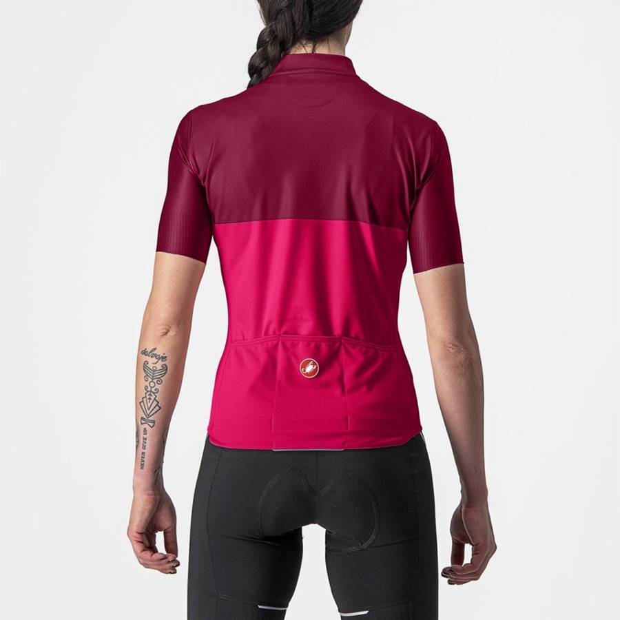 Camiseta Castelli VELOCISSIMA Mujer Rojas Burdeos | UVYLIHD-89