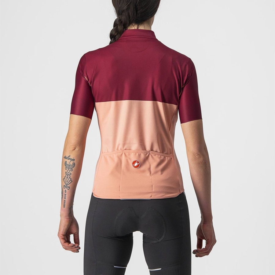 Camiseta Castelli VELOCISSIMA Mujer Rosas Burdeos | GFDUEMJ-05