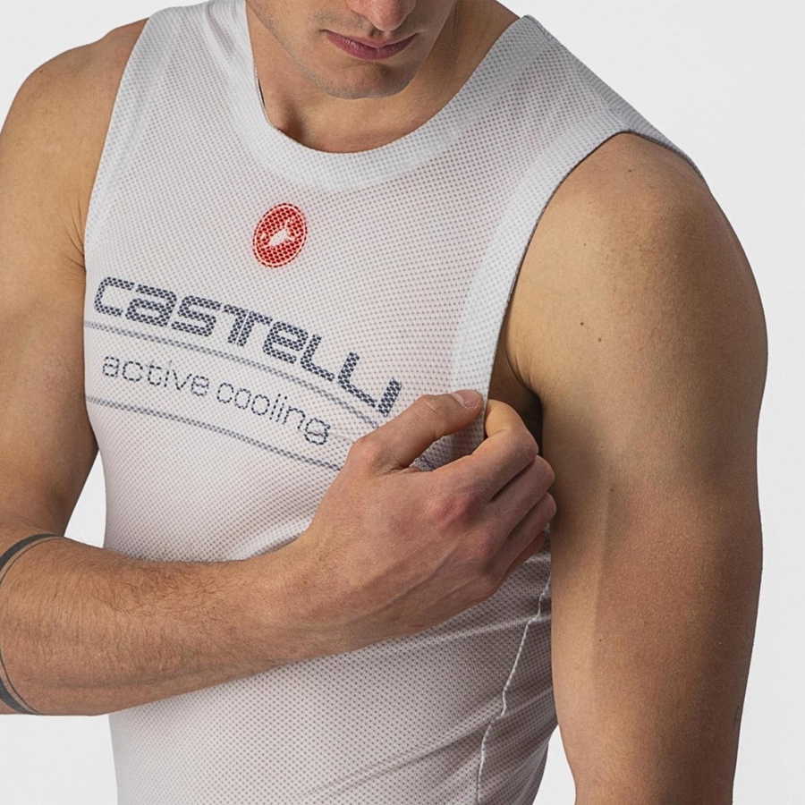 Capa Base Castelli ACTIVE COOLING SLEEVELESS Hombre Plateadas Gris | BZHRVKA-17