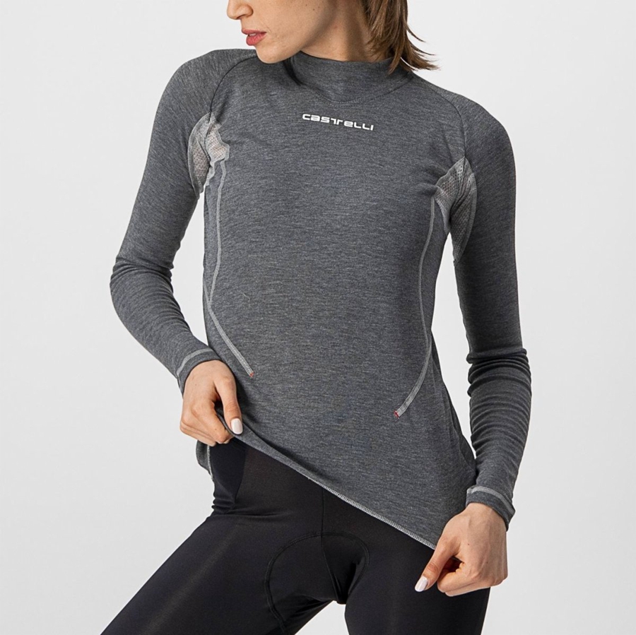 Capa Base Castelli FLANDERS 2 W WARM LONG SLEEVE Mujer Gris | OHNVXSQ-90