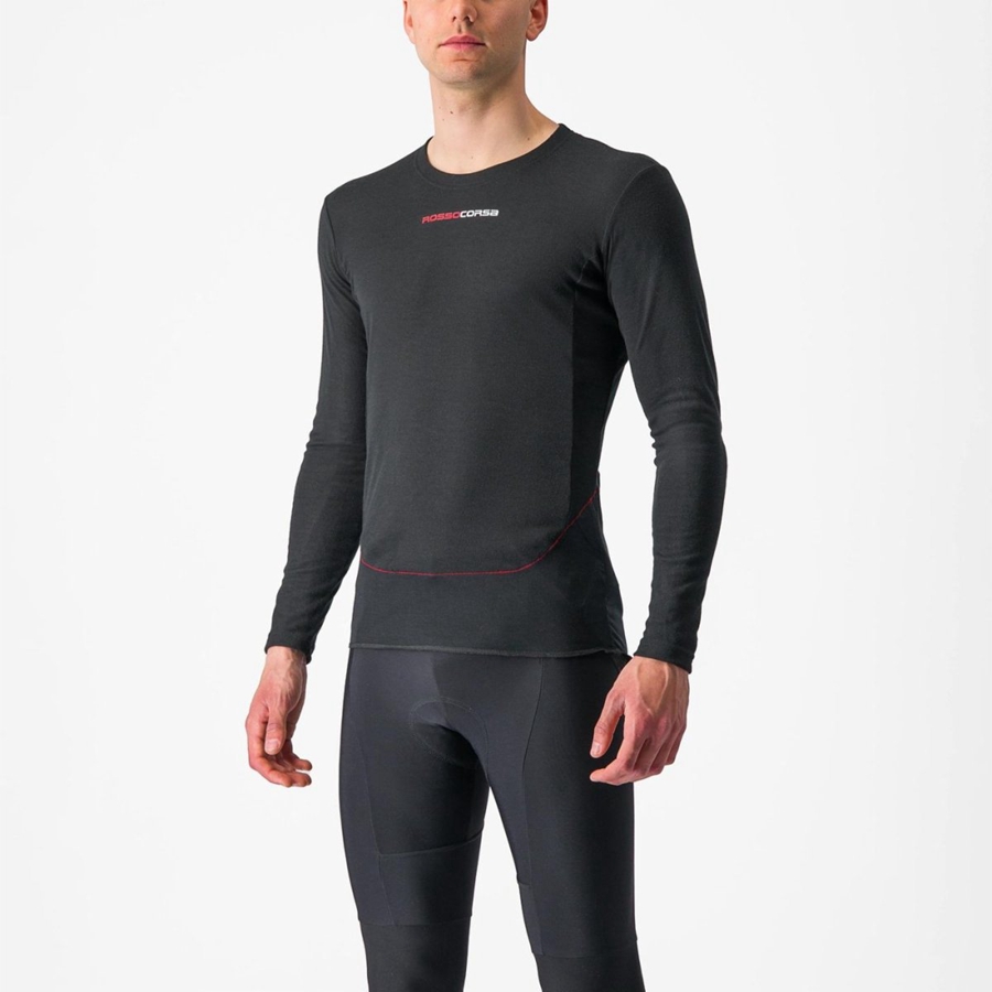 Capa Base Castelli PROSECCO TECH LONG SLEEVE Hombre Negras | XAERHOJ-78