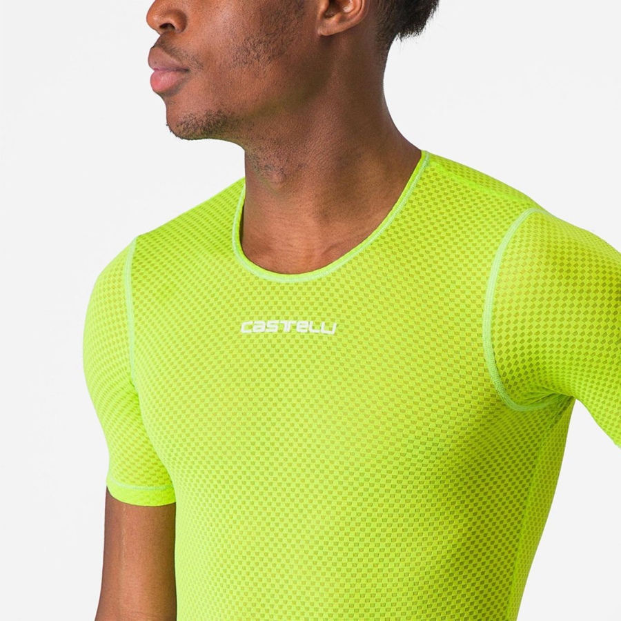 Capa Base Castelli PRO MESH 2.0 SHORT SLEEVE Hombre Verde Claro | SHQFRJA-56